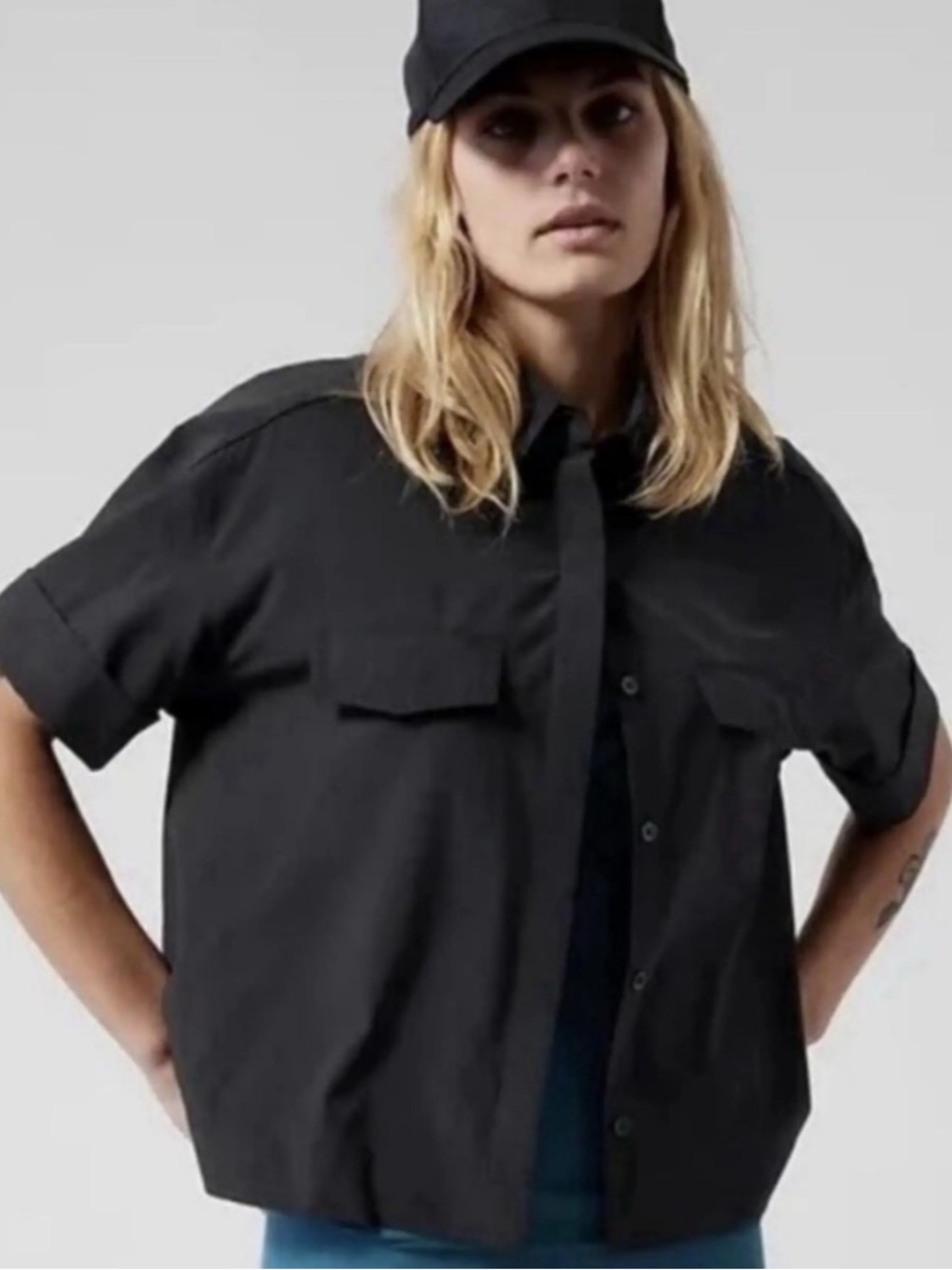 Athleta utility uptown boxy button down‎ shirt